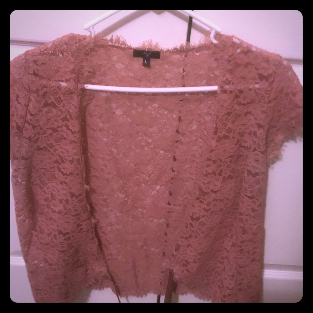 Cute mauve lace wrap top
